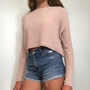 Brandy Melville Pink Cropped Sweater